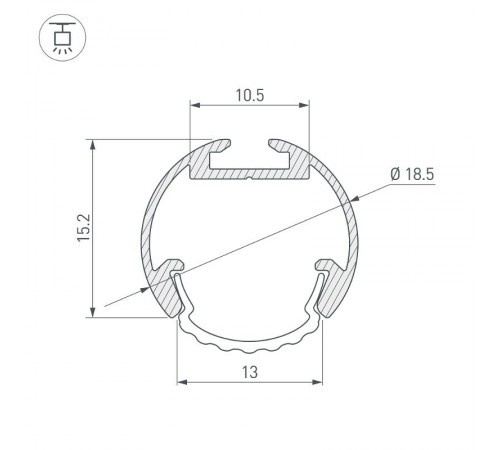 Профиль ROUND-D18-2000 ANOD  025482  Arlight