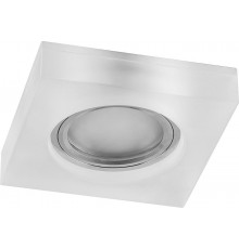 Светильник точечный встраиваемый под лампу, с LED подсветкой CD8180 15LED*2835SMD 4000K, MR16 50W G5.3 белый матовый "квадрат", хром  29708  FERON