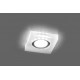 Светильник точечный встраиваемый под лампу, с LED подсветкой CD8180 15LED*2835SMD 4000K, MR16 50W G5.3 белый матовый "квадрат", хром  29708  FERON