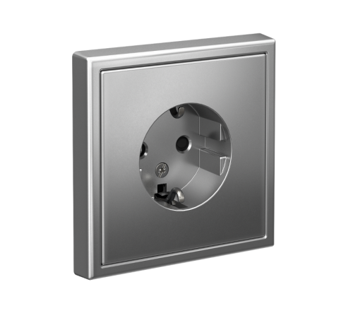 ArtGallery Сталь Розетка с заземлением, со шторками, 16А, механизм  GAL000945  SE