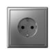 ArtGallery Сталь Розетка с заземлением, со шторками, 16А, механизм  GAL000945  SE