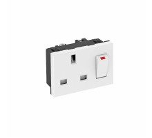 Розетка одинарная 0° брит.стандарт с выключателем, 16А, 250 В (белый) (STD-BS0G RW1.5)  6120724  OBO Bettermann