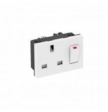 Розетка одинарная 0° брит.стандарт с выключателем, 16А, 250 В (белый) (STD-BS0G RW1.5)  6120724  OBO Bettermann