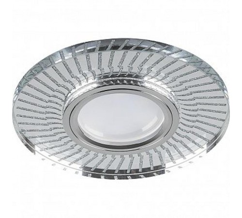 Светильник точечный встраиваемый под лампу, с LED подсветкой CD979 15LED*2835SMD 4000K, MR16 50W G5.3, прозрачный, хром  32995  FERON
