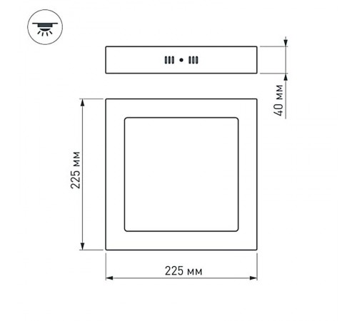 Светильник SP-S225x225-18W Day White (arlight, IP20 Металл, 3 года)  018862  Arlight