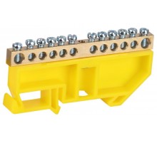 Шина  NO-224-91 PE земля на DIN-изоляторе ШНИ-6х9-12-Д-желтый  Б0062837  ЭРА