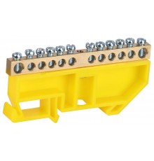 Шина  NO-224-91 PE земля на DIN-изоляторе ШНИ-6х9-12-Д-желтый  Б0062837  ЭРА