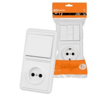 Блок комбинированный БКВР 3-х кл. выкл + розетка с/з  SQ1813-0009  TDM