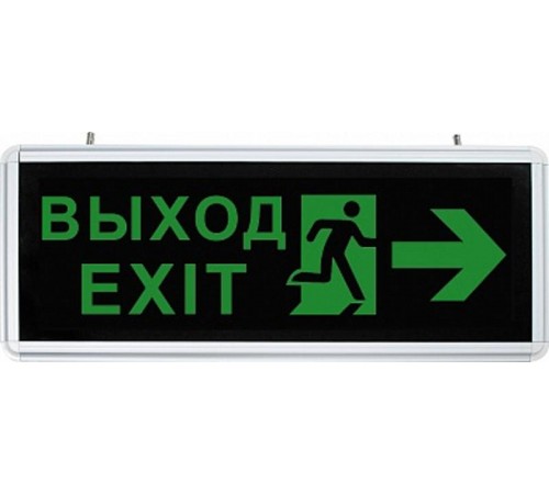 Светильник аварийного освещения аккумуляторный EL55 6 LED AC зеленый 355*145*25 мм, серебристый, направление движение, двухсторонн  32551  FERON