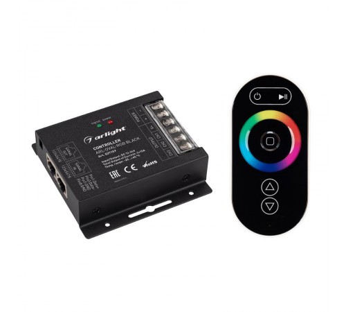 Контроллер ARL-OVAL-RGB Black (12-24V, 3x10A, ПДУ Овал, RF, RJ45)  027157  Arlight