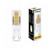 Лампа светодиодная LB-432 (5W) 230V G9 2700K 16x50mm  25769  FERON