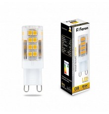 Лампа светодиодная LB-432 (5W) 230V G9 2700K 16x50mm  25769  FERON