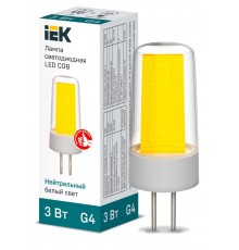 Лампа светодиодная COB капсула 3Вт 230В 4000К керамика G4   LLE-COB-3-230-40-G4  IEK
