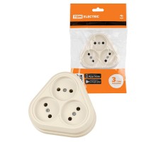 Розетка треугольная 2П открытой установки IP20 10А сл. кость "Ладога"  SQ1801-0236  TDM