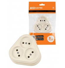 Розетка треугольная 2П открытой установки IP20 10А сл. кость "Ладога"  SQ1801-0236  TDM