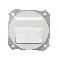 Розетка наклонная для передачи данных со шторкой на 2 разъема RJ45 белого цвета S88  88086-30  Simon