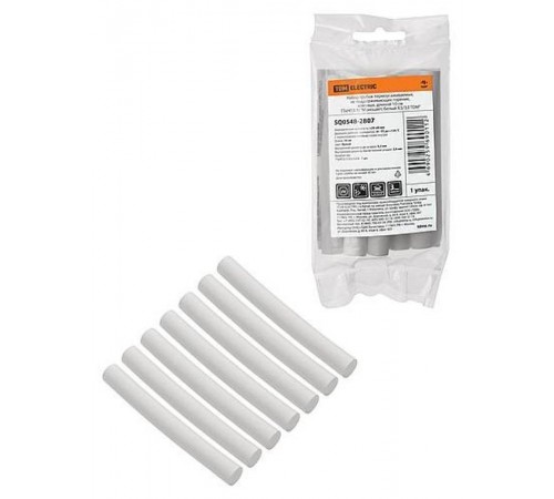 Набор трубок термоусаживаемых, не поддерживающих горение, клеевых, длиной 10 см ТТкНГ(3:1) "Моноцвет, белый 9,5/3,0 "  SQ0548-2807  TDM