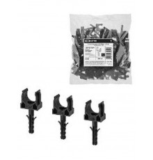 Крепеж-клипса для трубы 16 мм с дюбелем (100 шт.) черная   SQ0405-0191  TDM