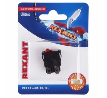 Выключатель клавишный 250V 6А (4с) ON-OFF красный с подсветкой Mini (RWB-207, SC-768) (в упак. 1шт.)  06-0300-A  REXANT