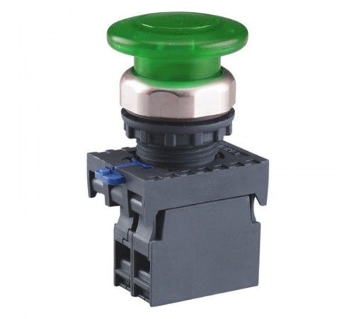 Кнопка управления "Грибок" 40мм (2) с самовозвратом NP8-10MD/1 1НО зеленая AC110В-220В(LED) IP65 (R  667282  CHINT
