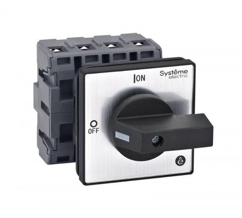 Выключатель-Разъединитель 4P 40A IP20 с чёрной рукояткой на дверцу 4 винтами  MSD40420B  SE