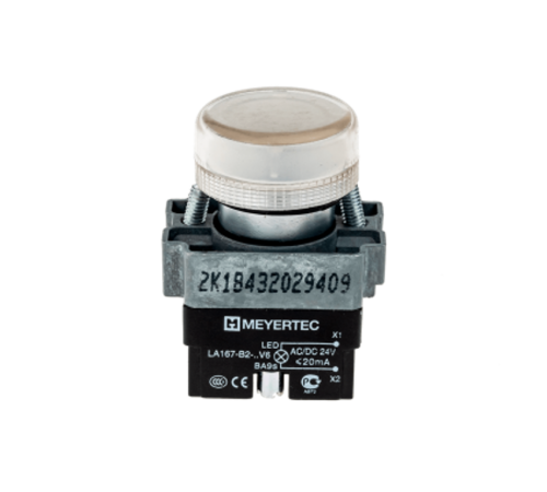 Сигнальная лампа в сборе, белый, 24V AC/DC, мет. MTB2-BV611  43344  ОВЕН