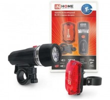 Фонарь велосипедный BL 01 5LED с задним фонарем 4AAA 3 режима с кронштейном ЧЕРНЫЙ  4690612035192  IN HOME