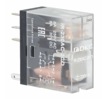 Одиночное реле, 2 перекидных контакта, 230 В AC  IR-230AC-2CO  DKC