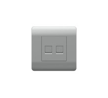 Розетка компьютерная 2хRJ45, серебряный(NEW3-E)  431456  CHINT