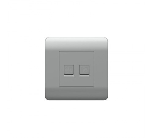 Розетка компьютерная 2хRJ45, серебряный(NEW3-E)  431456  CHINT