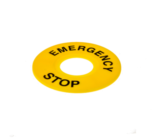 Комплект желтых табличек, круг, "Emergency Stop", 60мм (уп. 2 шт.) КОМПЛЕКТ ТАБЛИЧЕК MTB2-F07 (2 ШТ.)  43380  ОВЕН