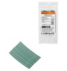 Набор трубок термоусаживаемых, не поддерживающих горение, клеевых, длиной 10 см ТТкНГ(3:1) "Моноцвет, зелёный 1,5/0,6 "  SQ0548-2601  TDM