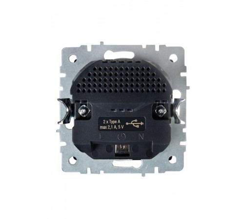 BRITE Розетка с заземлением со шторками 16А с USB A+A 2,1А РЮш10-1-БрЖ жемчужный  BR-R14-16-U21-D21-K36  IEK