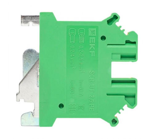 Клеммная колодка винтовая 2.5 UT земля scr-ut-2,5-pe  EKF