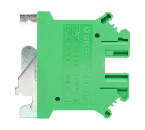 Клеммная колодка винтовая 2.5 UT земля scr-ut-2,5-pe  EKF