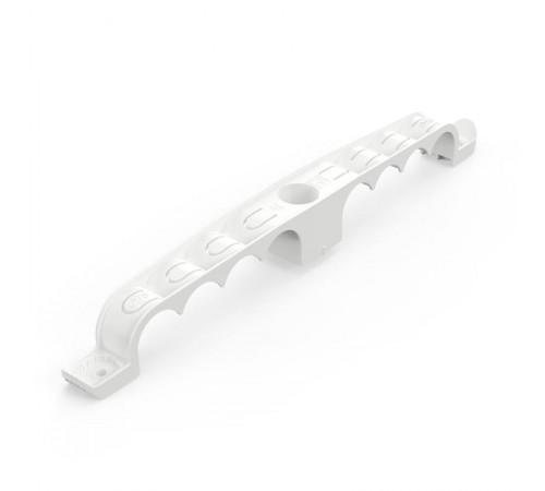 Держатель труб для прямого монтажа двусторонний на 8 мест в гофроящике белый d20 (100шт/кор) Промрукав  PR13.03297  Промрукав