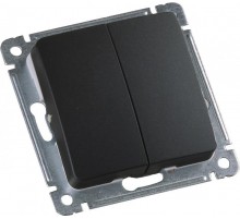 Выключатель скрытой установки, двухклавишный, механизм, цвет черный  ВС10-451-08  HEGEL