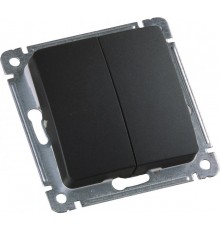 ВС10-4621-08 Выключатель скрытой установки, двухклавишный, двухполюсной, чр.  ВС10-4621-08  HEGEL