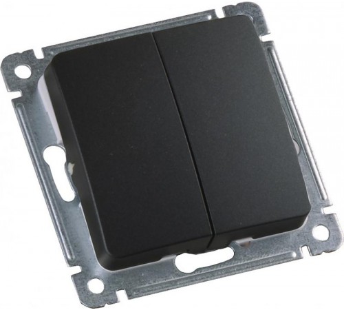 Выключатель скрытой установки, двухклавишный, механизм, цвет черный  ВС10-451-08  HEGEL