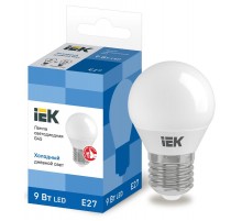 Лампа светодиодная LED 9Вт 230В 6500К E27 шар  LLE-G45-9-230-65-E27  IEK