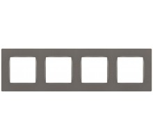 Рамка для розеток и выключателей  Серия 12 12-5204-16 на 4 поста, Классик, титан  Б0067774  ЭРА