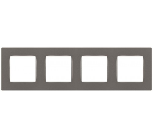 Рамка для розеток и выключателей  Серия 12 12-5204-16 на 4 поста, Классик, титан  Б0067774  ЭРА