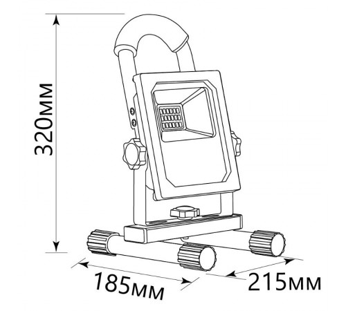 Прожектор светодиодный LL-912 на подставке с зарядным устройством 20W, 6400K, 40*SMD5730, IP65, 215*185*320 мм  32088  FERON