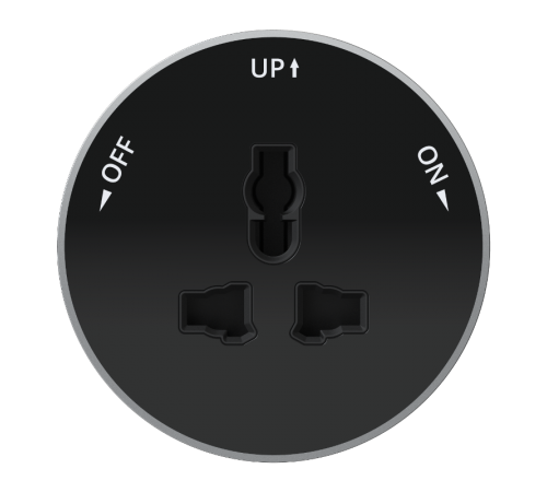 MultiTrack Антрацит Розетка универсальная круглая 13А/250В Антрацит MTK13002B SE