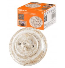 Выключатель скрытой установки фарфоровый поворотный проходной с ручкой (бантик) 10А мраморный "Болон  SQ1820-0113  TDM