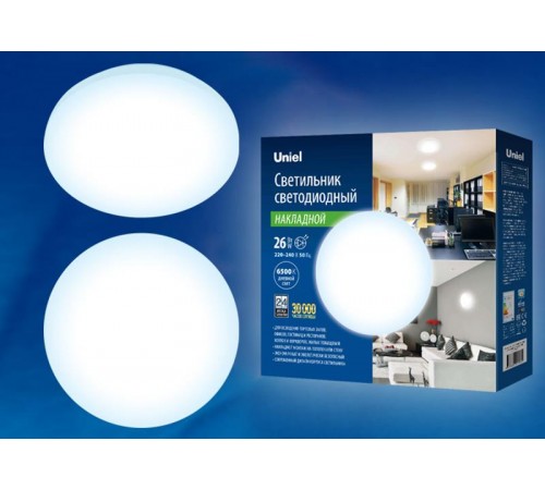 Светильник светодиодный накладной круг ULI-B311 26W/DW/33 RONDA круг 6500K 1750Лм. Диаметр 330мм. белый  UL-00003369  Uniel