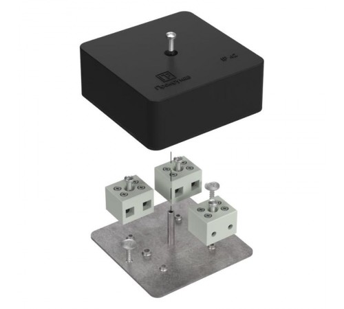 Коробка огнестойкая для кабель-канала 40-0450-FR6.0-6 Е15-Е120 RAL9005 75х75х30 (87 шт/кор) черная  40-0450-9005-FR6.0-6  Промрукав