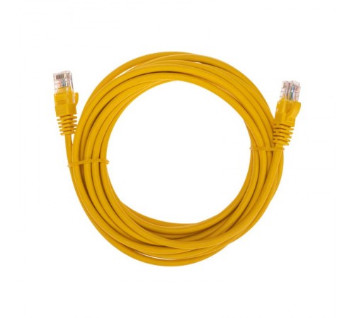 Патч-корд U/UTP, CAT 5e, RJ45-RJ45, 26AWG, LSZH, желтый, 5м REXANT  02-0105-5  REXANT