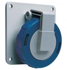 Розетка панельная с угловым фланцем 216RAU12W, 16А, 2Р+Е, IP67, 12ч  2CMA167000R1000  ABB