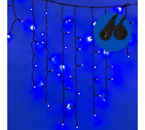 Бахрома с коннекторами светодиодная  с контроллером  ULD-B3010-200/TBK BLUE IP67  3 м. 200 диодов, шнур белый, соед  UL-00003932  Uniel